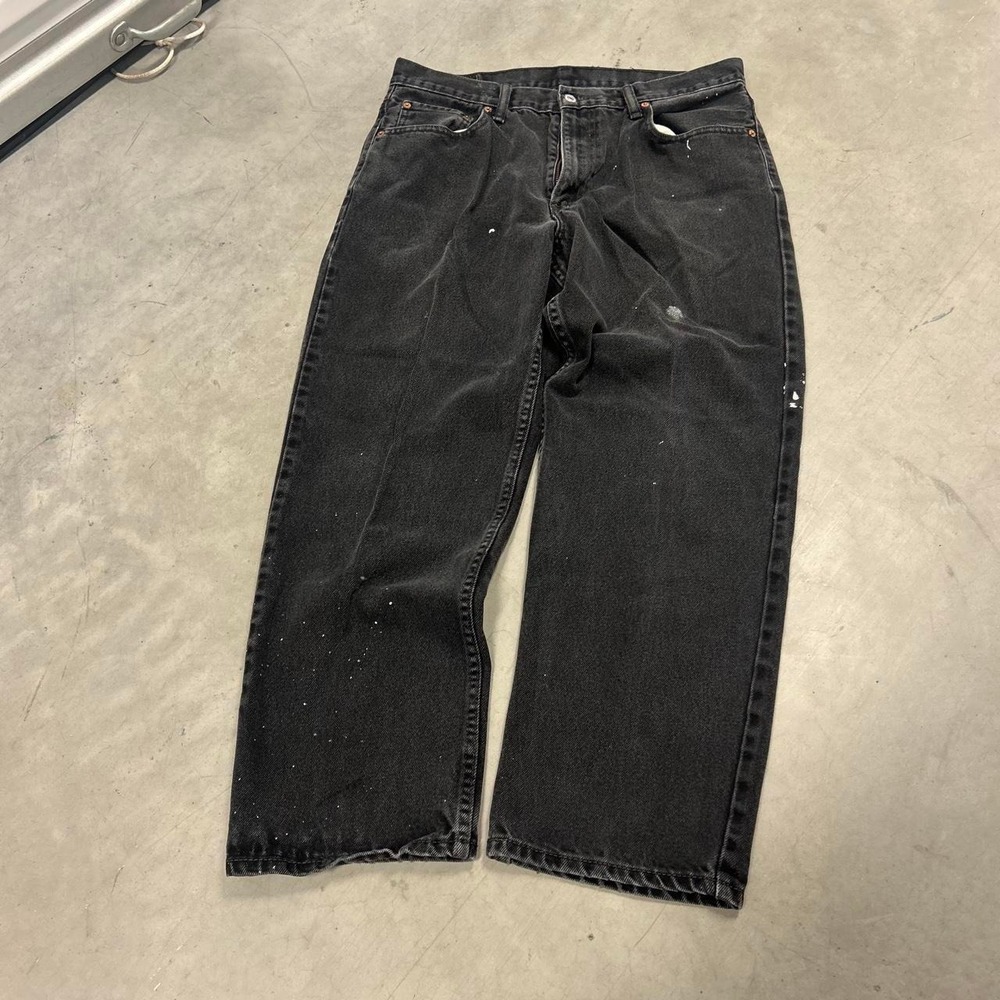 Vintage Levi's 550 Black Grunge Style Relaxed Fit Wide Leg Jeans